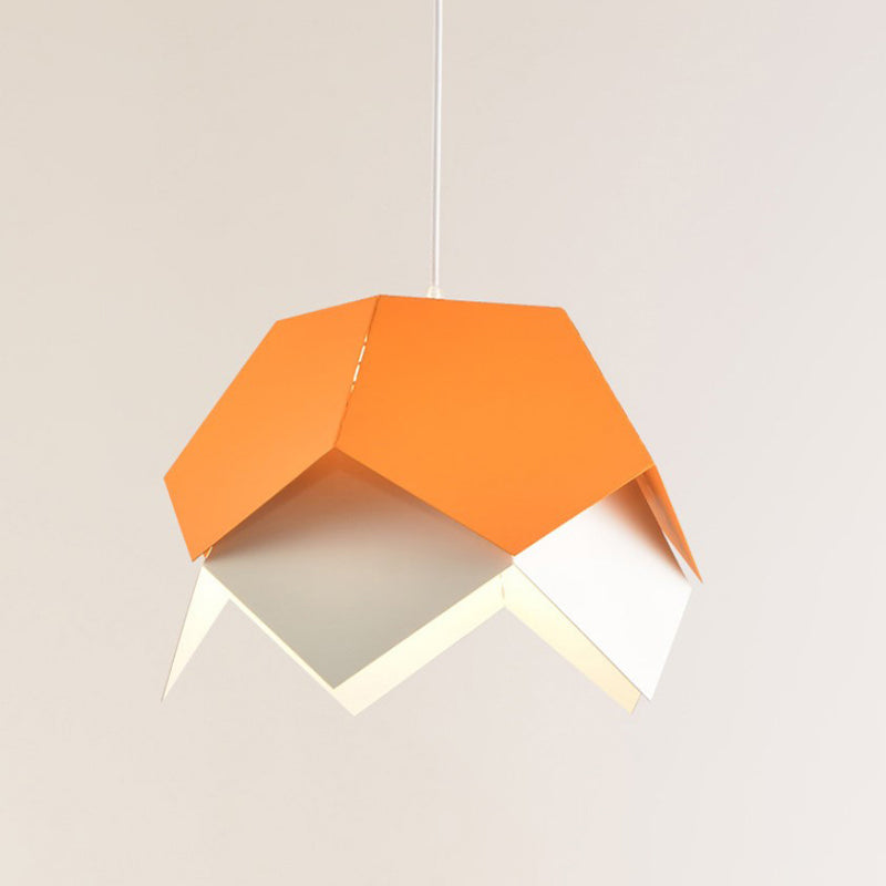 Modern Geometric Metal Ceiling Light with Colorful Hanging Pendant for Dining Room