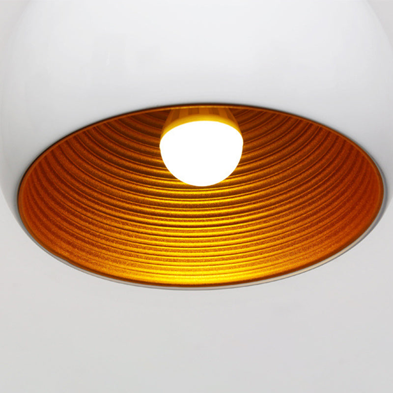 Modernist Metal Globe Down Lighting Ceiling Suspension Lamp, 1 Head, 10"/14" Wide - Black/White