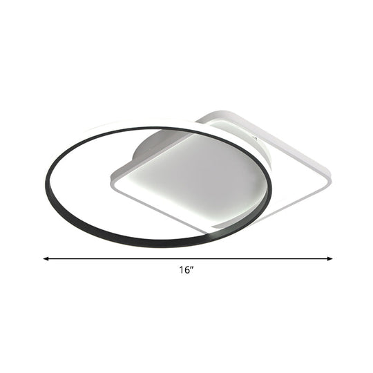 Modernist Acrylic LED Flushmount Ceiling Light in White/Warm Light, 16"/19.5" Wide