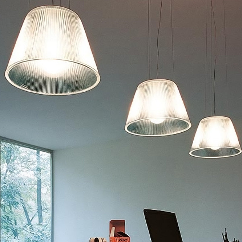 Modern Clear Glass Pendant Light for Living Room - Single Bulb Suspended Fixture