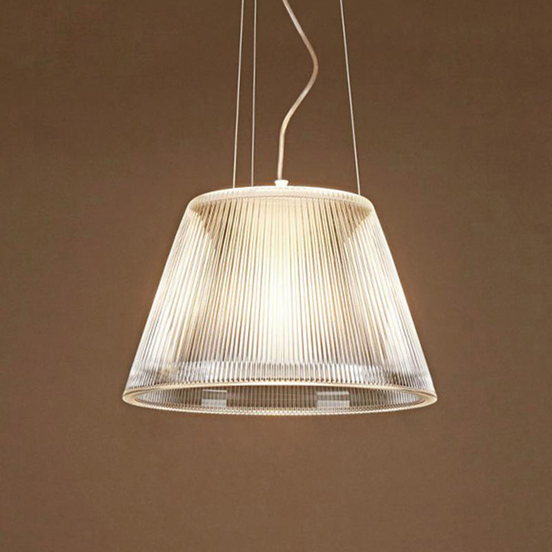 Modern Clear Glass Pendant Light for Living Room - Single Bulb Suspended Fixture