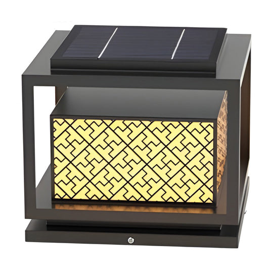Square Solar Waterproof Outdoor Fence Post Light with Warm Glow
