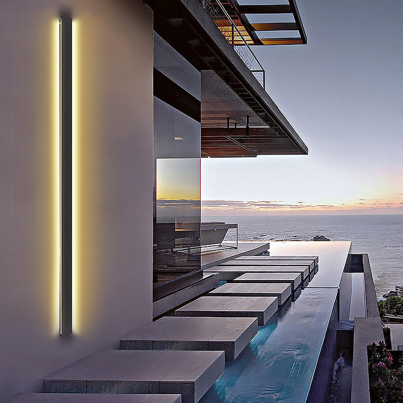 Waterproof Outdoor Long LED Linear Lights Black Modern Wall Lighting