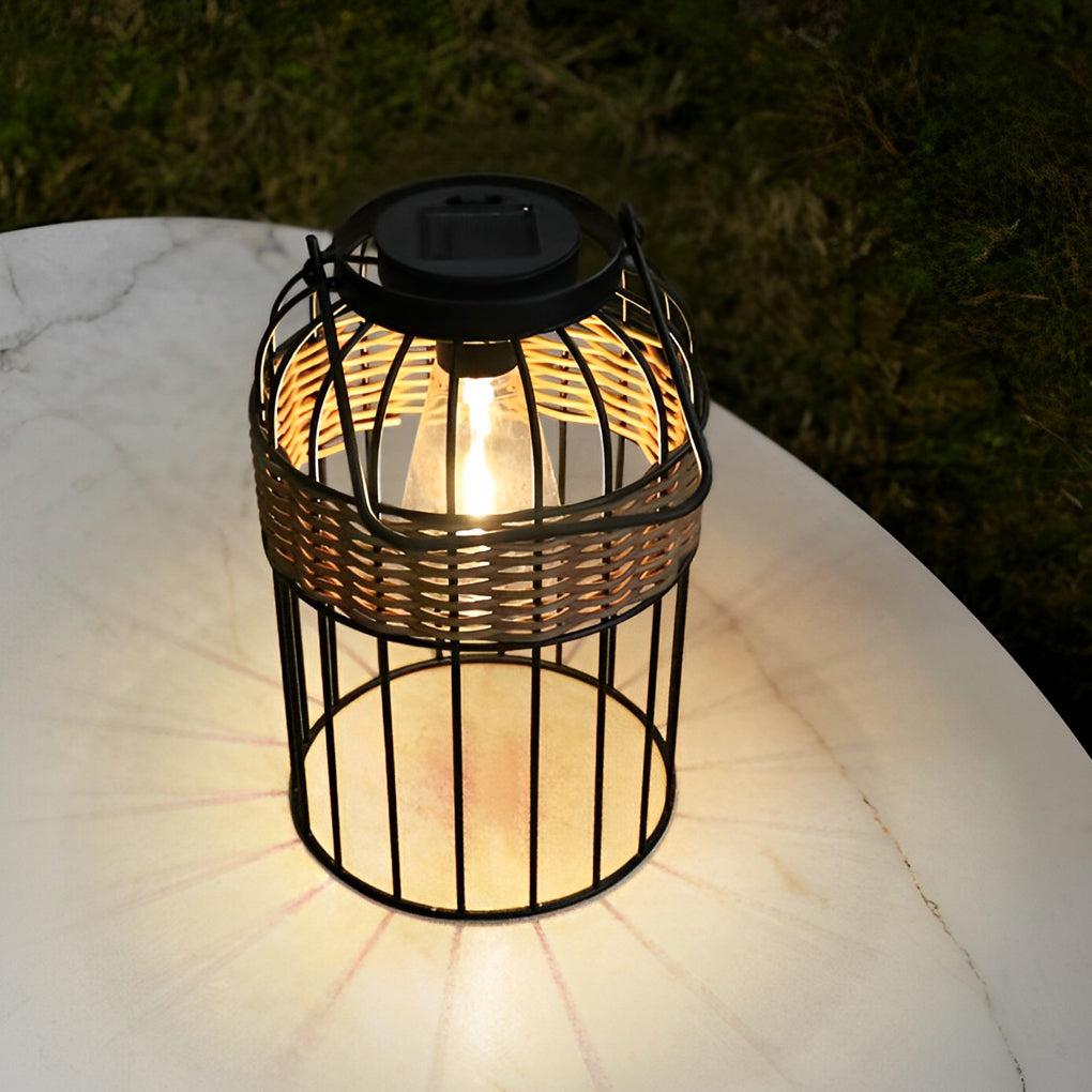 Portable Lantern Shape Rattan Solar Night Light – Waterproof & Intelligent