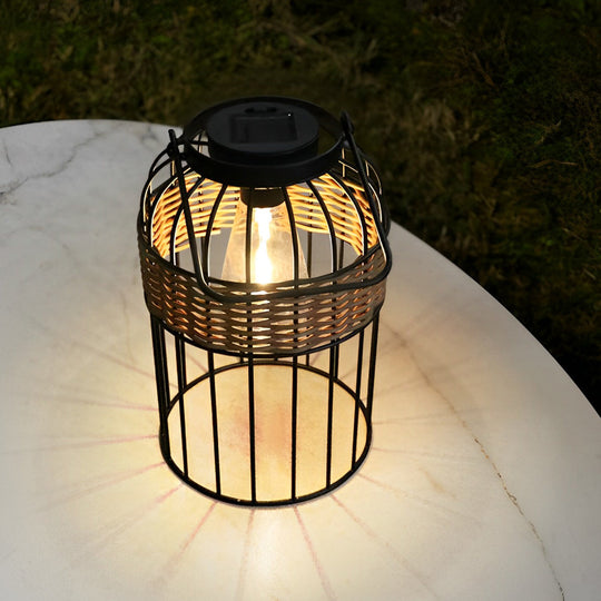 Portable Lantern Shape Rattan Solar Night Light – Waterproof & Intelligent