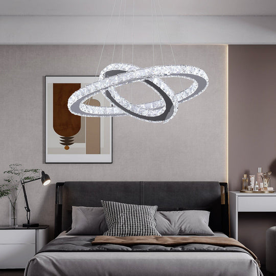 Emberly K9 Crystal Ring Pendant Light: Enhance Your Home with Timeless Brilliance