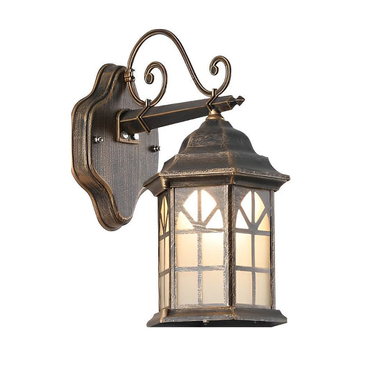 Retro Waterproof Dimmable Solar Wall Lamp with Remote Outdoor Sconce
