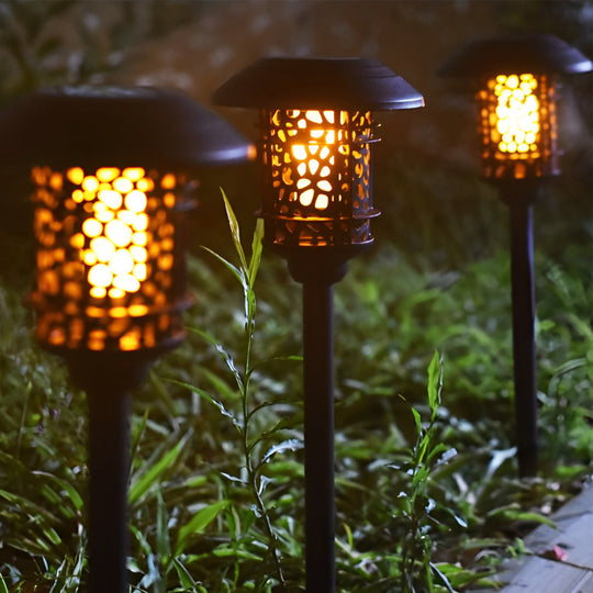 Waterproof Hollow Solar Flame Lawn Lights