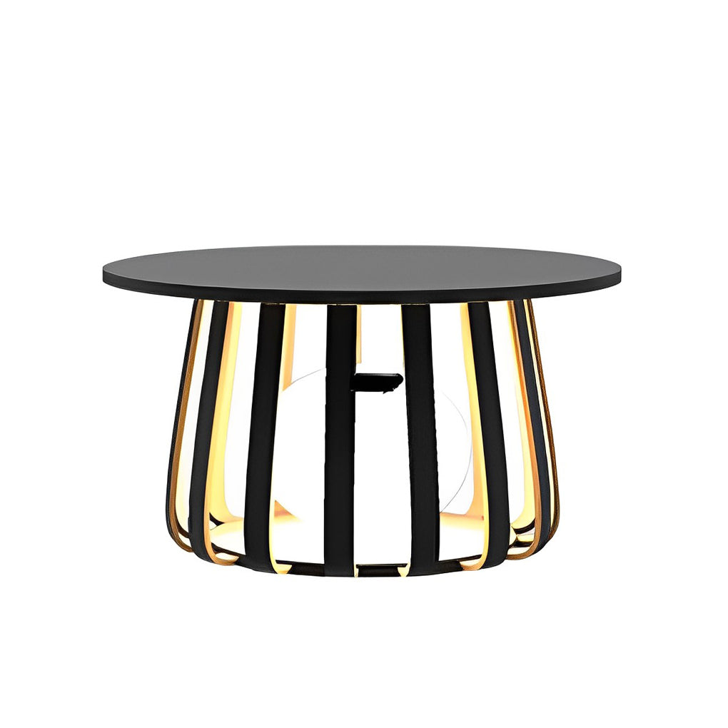 Round Waterproof RGB Iron Coffee Table Solar Outdoor Light