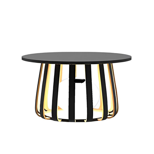Round Waterproof RGB Iron Coffee Table Solar Outdoor Light