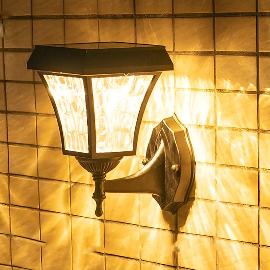 Solar LED Outdoor Wall Sconce with Touch Switch