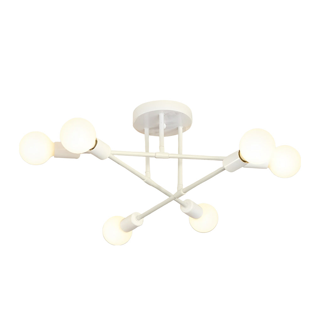 Elegant 6 Light Flush Mount LED Ceiling Light with E26 E27 Base