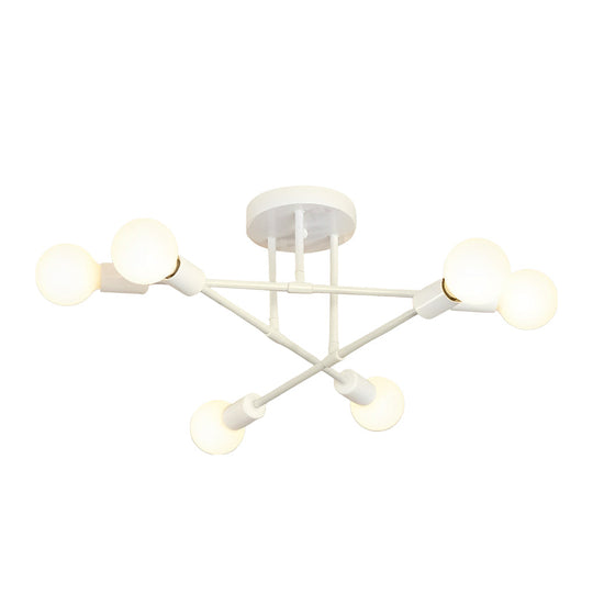 Elegant 6 Light Flush Mount LED Ceiling Light with E26 E27 Base
