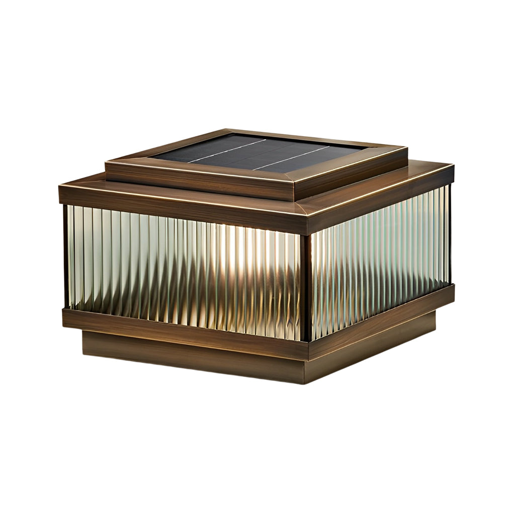 Square Solar Powered Waterproof Fence Post Lights with Remote