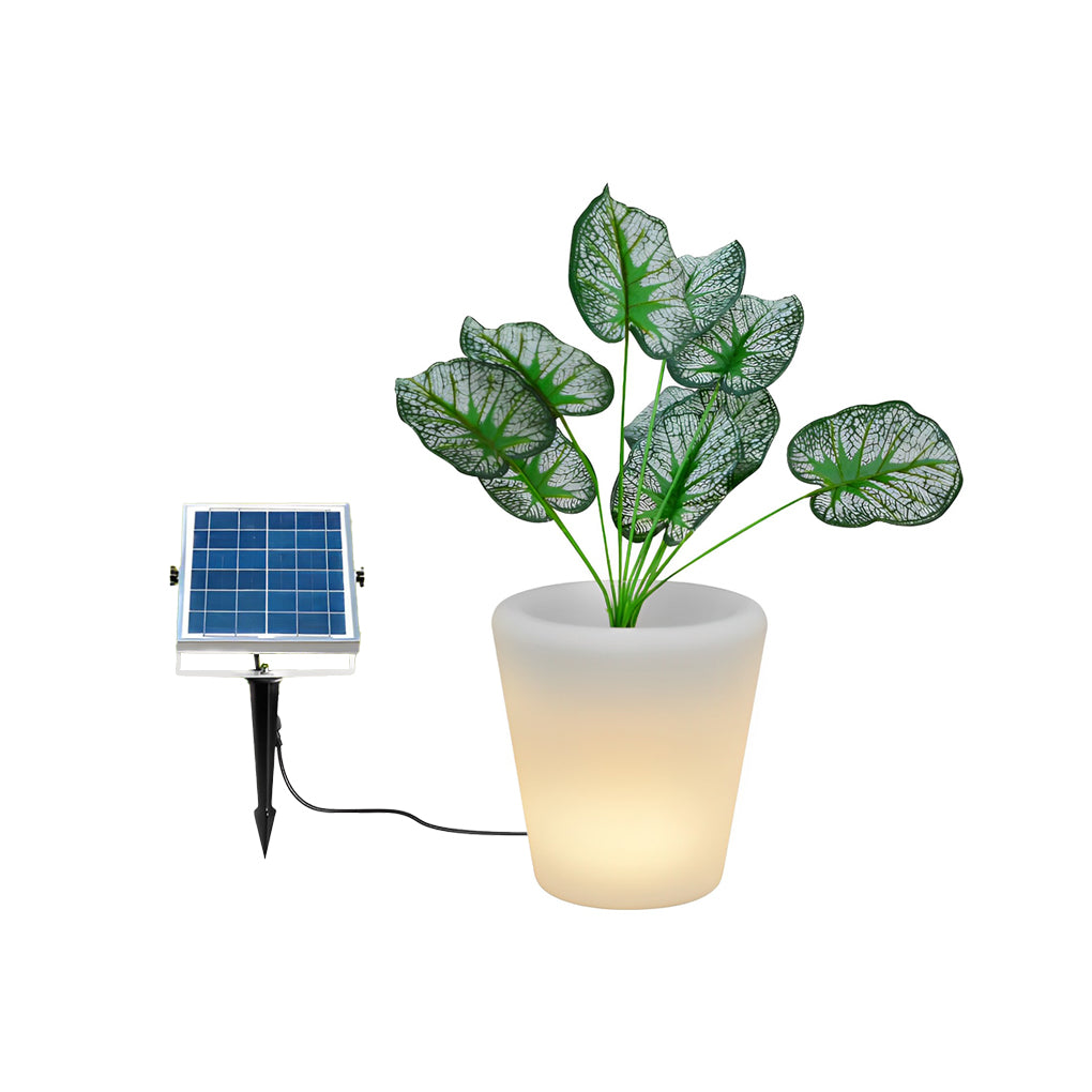 Luminous Flowerpot with RGB Lighting – Solar, Rechargeable & Hardwired Options