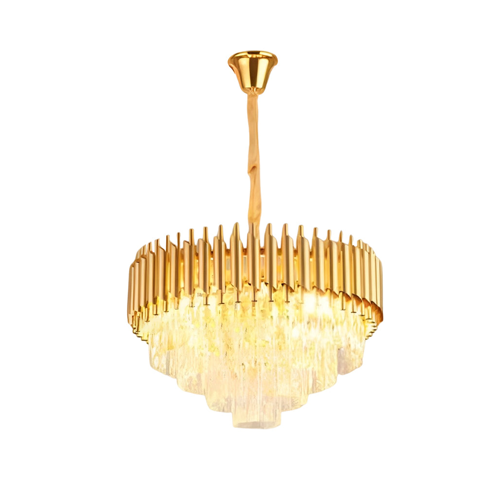 Round Oval Crystal Three Step Dimming Luxury Post Modern Chandelier