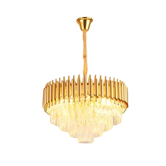 Round Oval Crystal Three Step Dimming Luxury Post Modern Chandelier