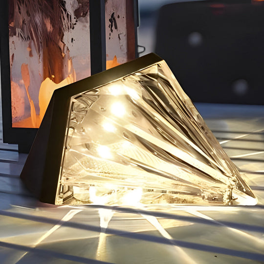 2PCS Geometric LED Solar Wall Lamp Waterproof Outdoor Wall Lights