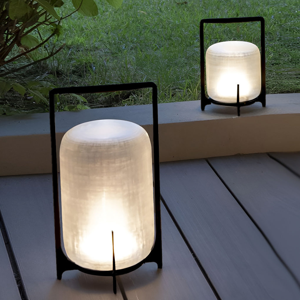 Portable Lantern Shaped Glass Waterproof LED Outdoor Solar Light