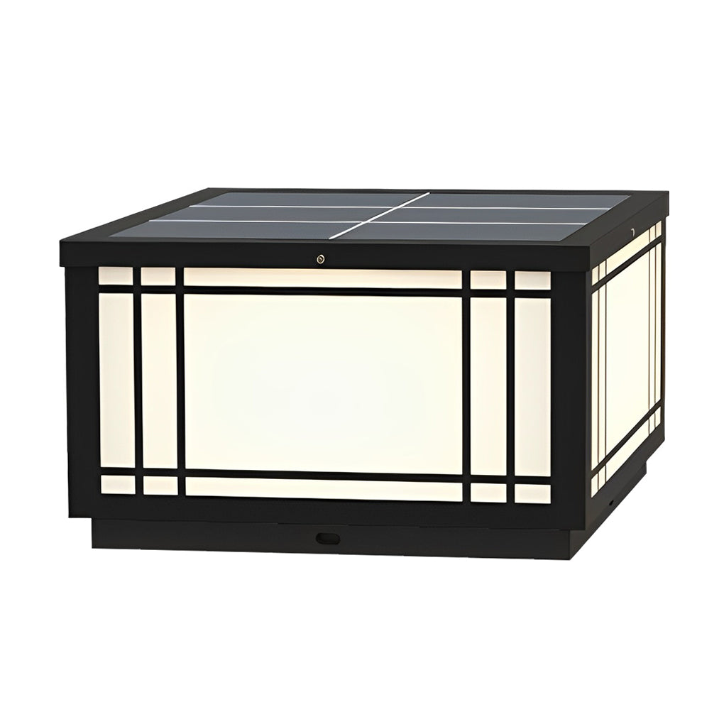 Retro Grilles Waterproof LED 3 Step Dimming Solar Fence Post Lights