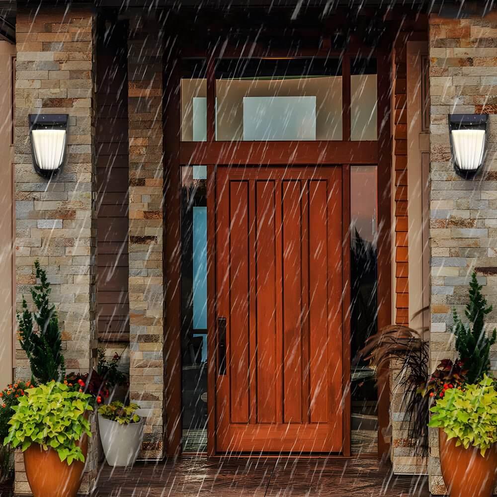 2-Pack Outdoor Solar LED Fence Lights (10 LEDs Each)