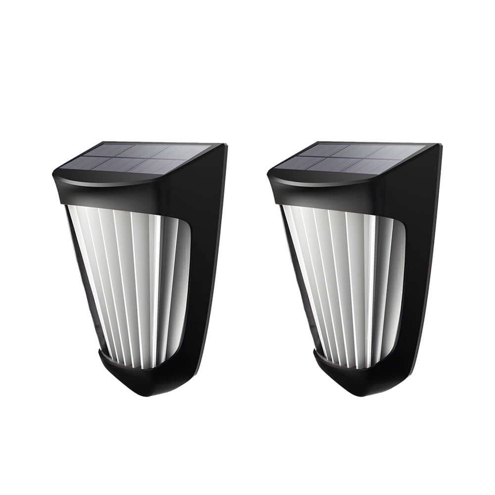 2-Pack Outdoor Solar LED Fence Lights (10 LEDs Each)