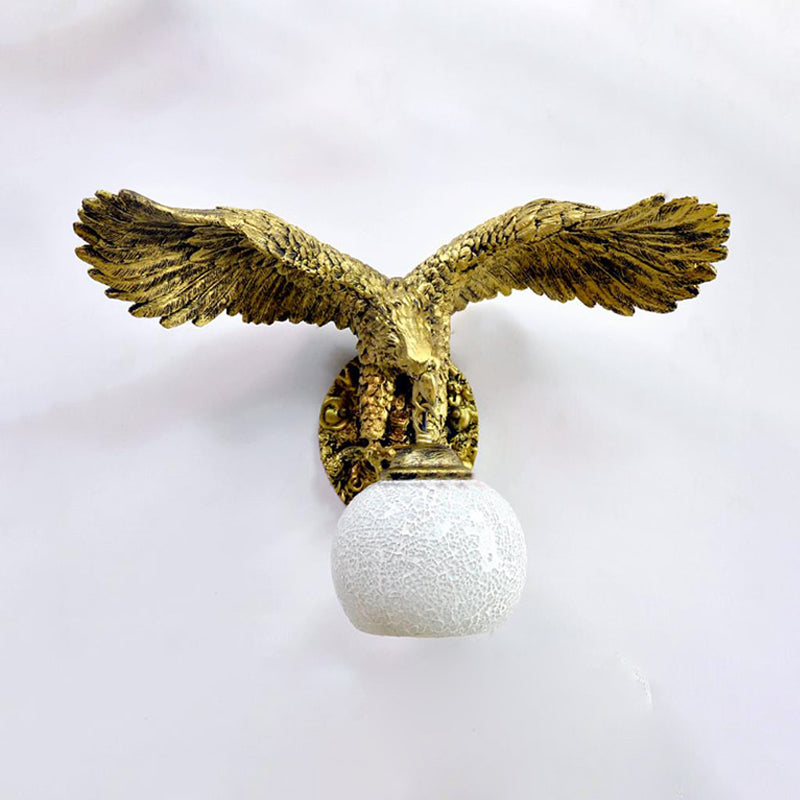 Globe Wall Mounted Mediterranean Sconce Light with White/Beige/Red Glass for Outdoor Use