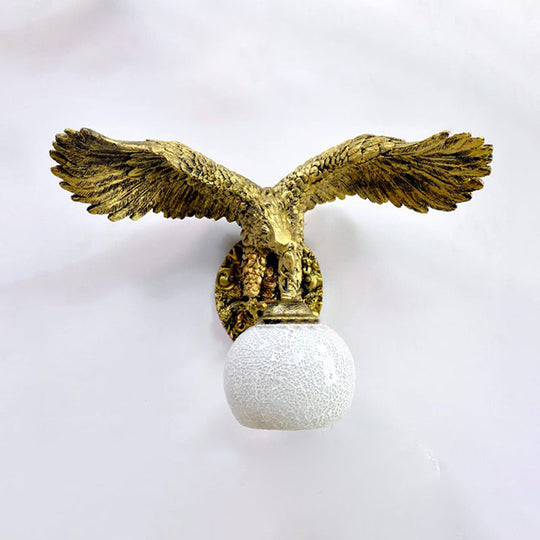 Globe Wall Mounted Mediterranean Sconce Light with White/Beige/Red Glass for Outdoor Use