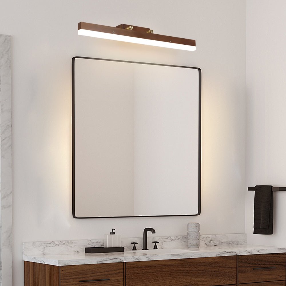 31'' Walnut LED Vanity Light – Modern Bathroom Lighting