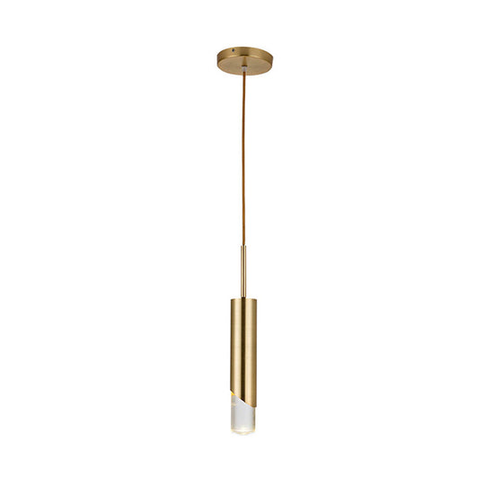 Minimalist Gold Metal Pendant Light Fixture - 1 Light Kitchen Hanging Lamp Kit