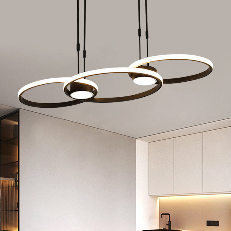 Modern Black/Gold LED Pendant Chandelier - Stylish Metallic Hanging Ceiling Lamp