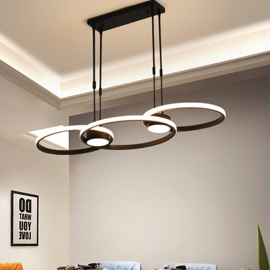 Modern Black/Gold LED Pendant Chandelier - Stylish Metallic Hanging Ceiling Lamp