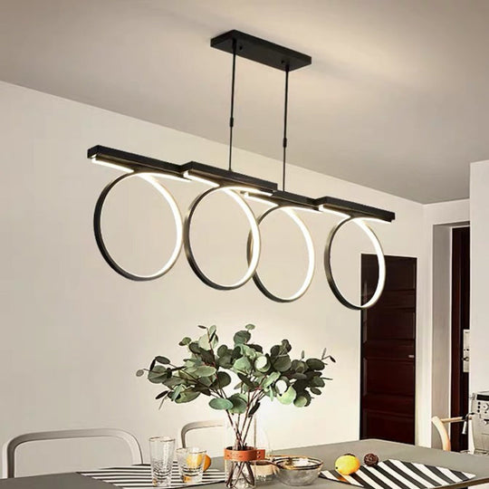 Modern Black/Gold LED Pendant Chandelier - Stylish Metallic Hanging Ceiling Lamp