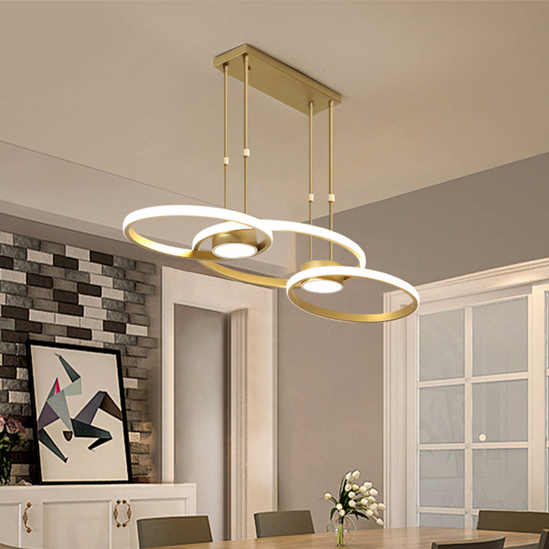 Modern Black/Gold LED Pendant Chandelier - Stylish Metallic Hanging Ceiling Lamp