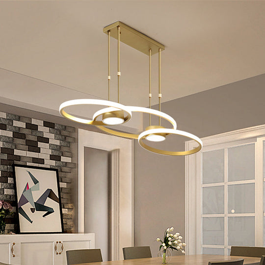 Modern Black/Gold LED Pendant Chandelier - Stylish Metallic Hanging Ceiling Lamp