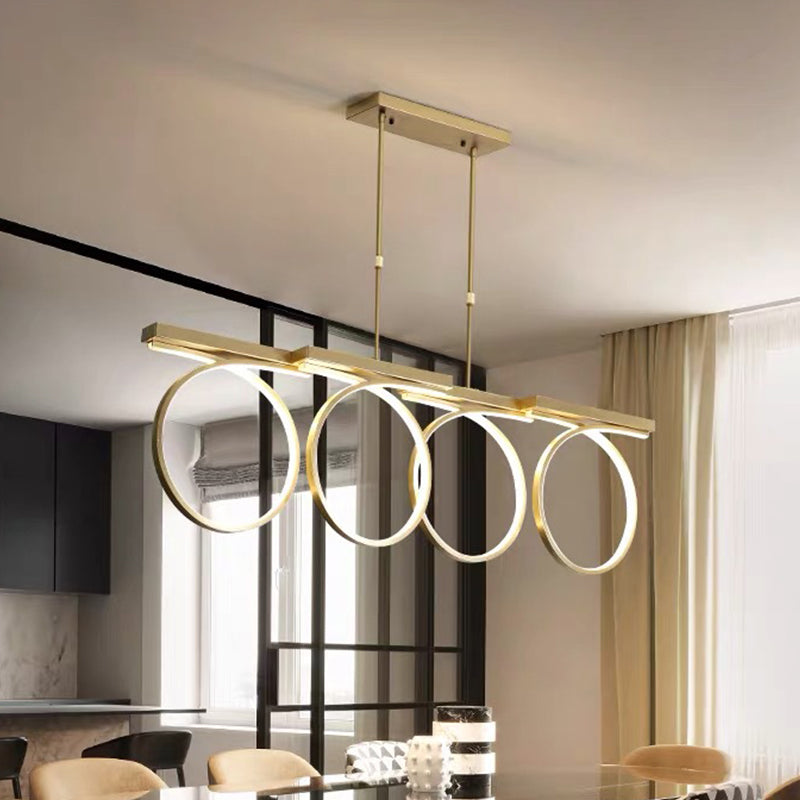 Modern Black/Gold LED Pendant Chandelier - Stylish Metallic Hanging Ceiling Lamp