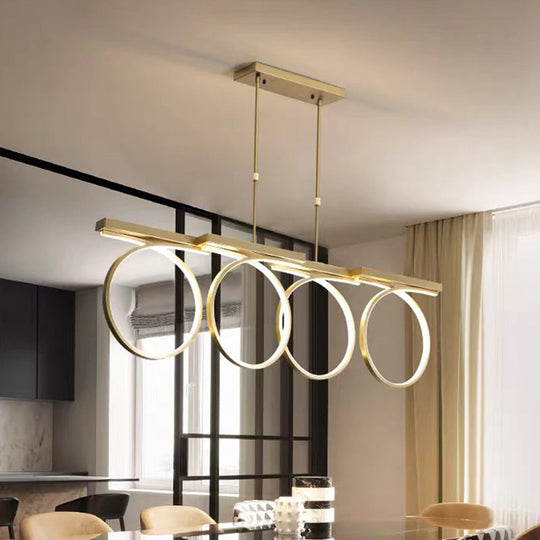 Modern Black/Gold LED Pendant Chandelier - Stylish Metallic Hanging Ceiling Lamp