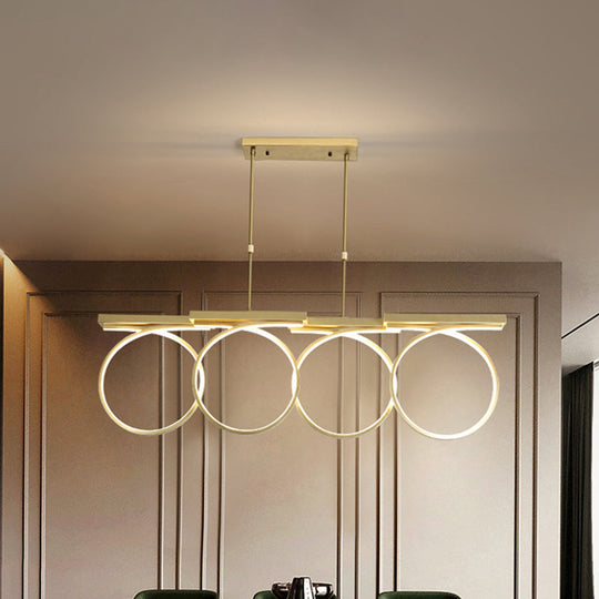 Modern Black/Gold LED Pendant Chandelier - Stylish Metallic Hanging Ceiling Lamp