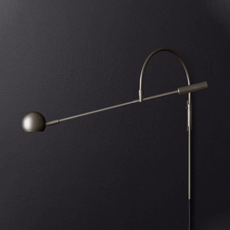 Traditionary Metal 1-Head Sconce Light Fixture for Living Room - Black/Brass/Chrome Ball Wall Lighting