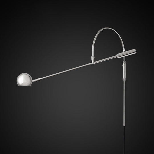 Traditionary Metal 1-Head Sconce Light Fixture for Living Room - Black/Brass/Chrome Ball Wall Lighting