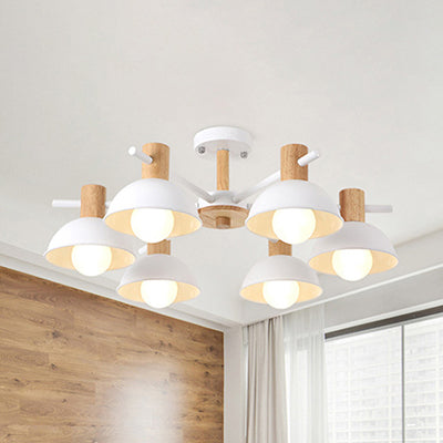 Modern Macaroon Dome Hanging Pendant Light Fixture with 6 Bulbs for Living Room