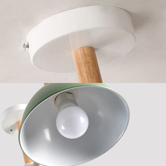 Modern Macaroon Dome Hanging Pendant Light Fixture with 6 Bulbs for Living Room