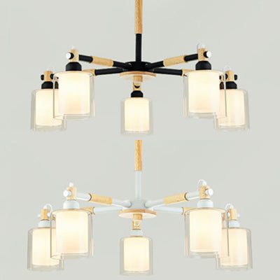 Contemporary 5-Light Glass Pendant Chandelier for Dining Room