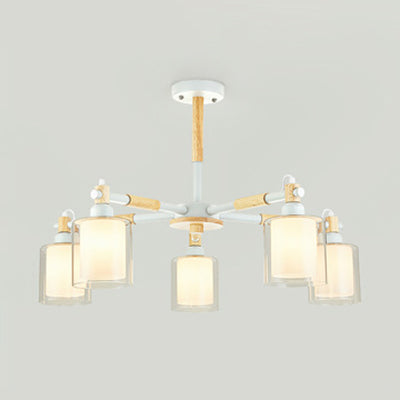 Contemporary 5-Light Glass Pendant Chandelier for Dining Room