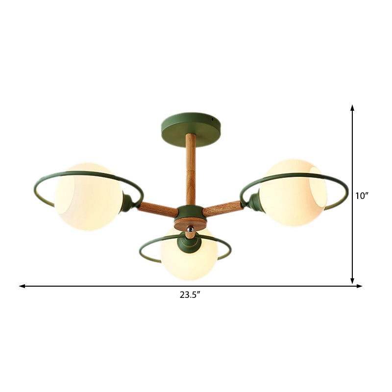 Minimalistic Circle Pendant Chandelier with 3 Lights for Dining Room