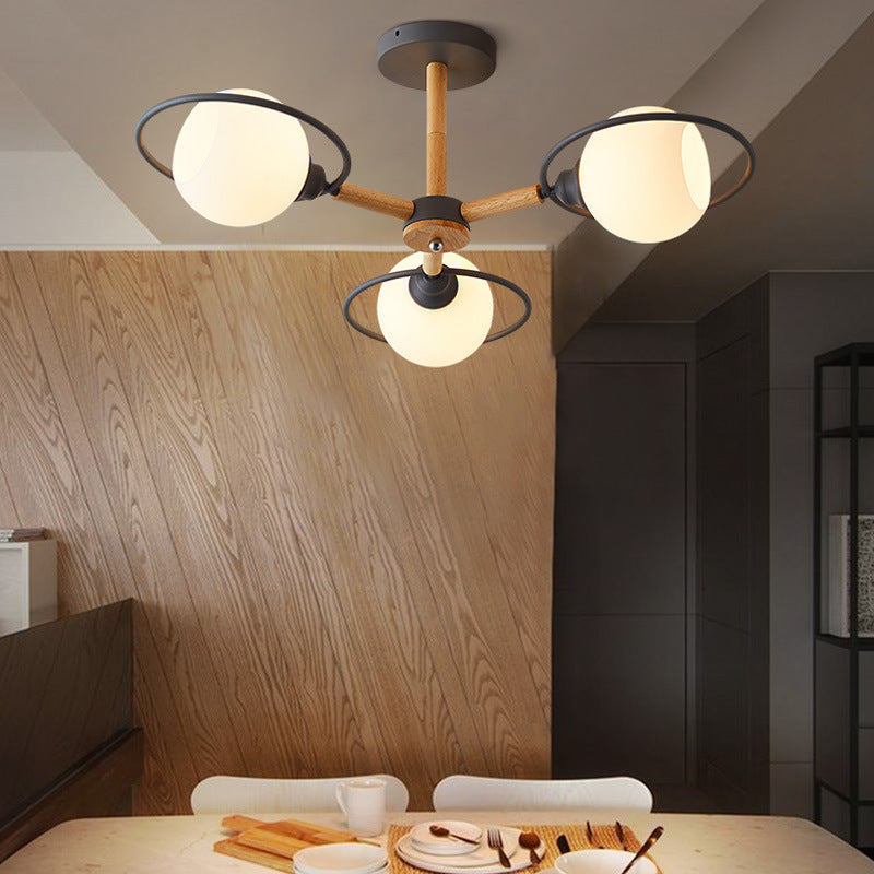 Minimalistic Circle Pendant Chandelier with 3 Lights for Dining Room