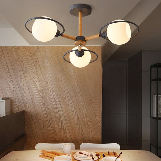 Minimalistic Circle Pendant Chandelier with 3 Lights for Dining Room