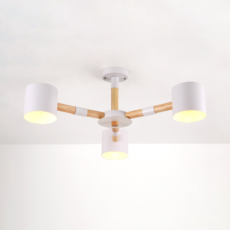 Chic Modern Metal and Wood Hanging Pendant Lights - 3-Light Tapered Shade Design for Dining Room