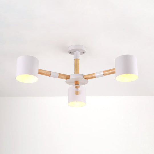 Chic Modern Metal and Wood Hanging Pendant Lights - 3-Light Tapered Shade Design for Dining Room