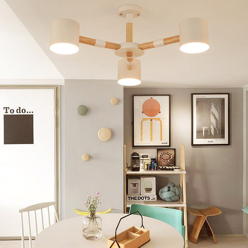 Chic Modern Metal and Wood Hanging Pendant Lights - 3-Light Tapered Shade Design for Dining Room